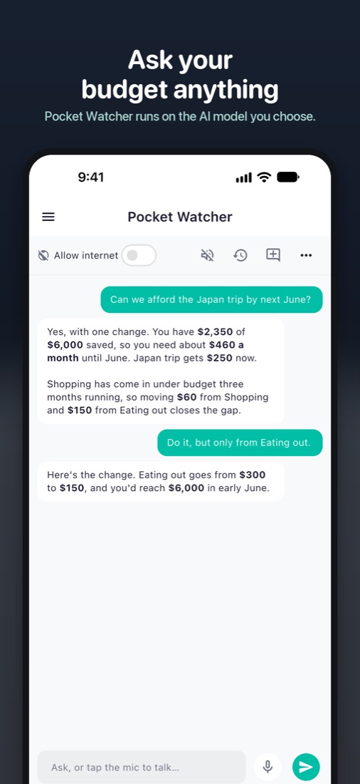 Pocket Watcher, the optional AI assistant